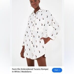 FARM Rio White Embroidered Romper